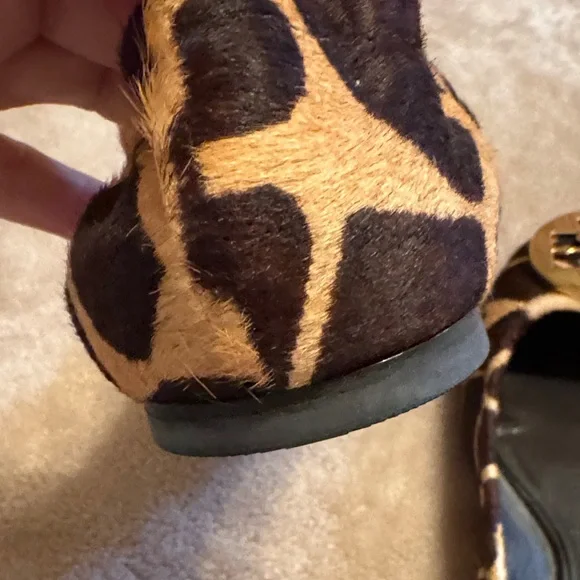 Tory Burch Leopard Print Reva Flats with Gold Logo - Picture 10 of 12